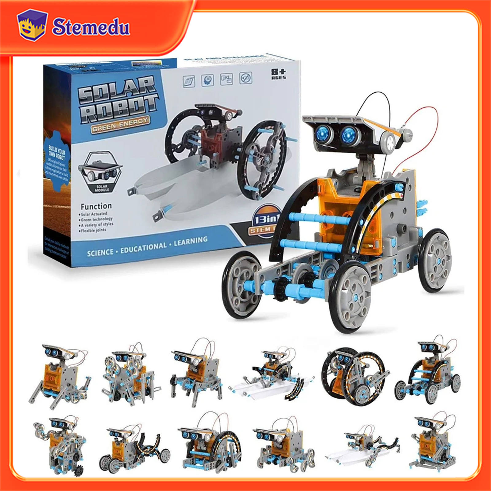 Diy Electronics Supplies - 13 in 1 Solar Powered Robot