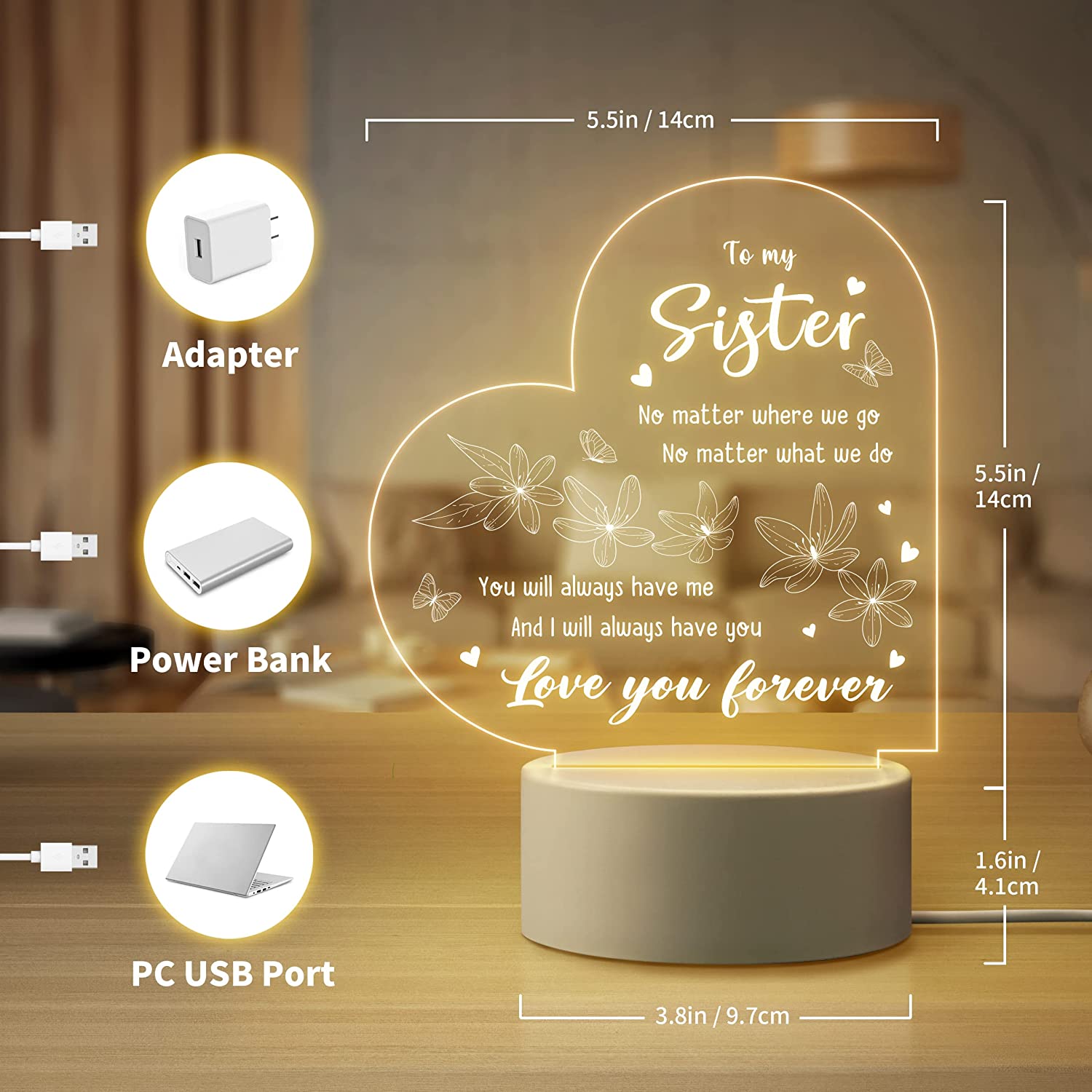 To My Sister NEW  Night Light  - Diy Electronics News review and price