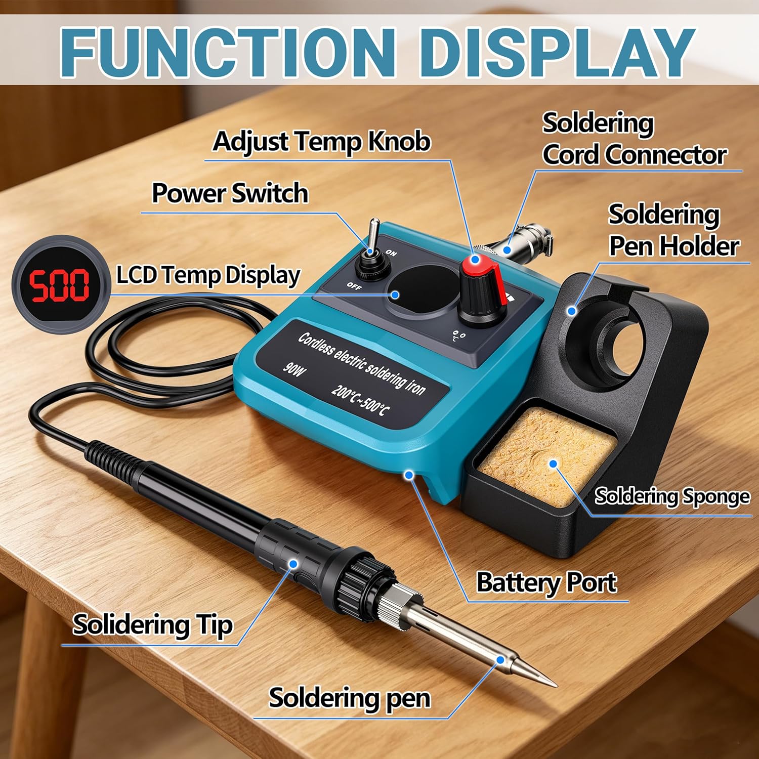 90W LED Digital Cordless Solde - Diy Electronics Tool Kit review and price
