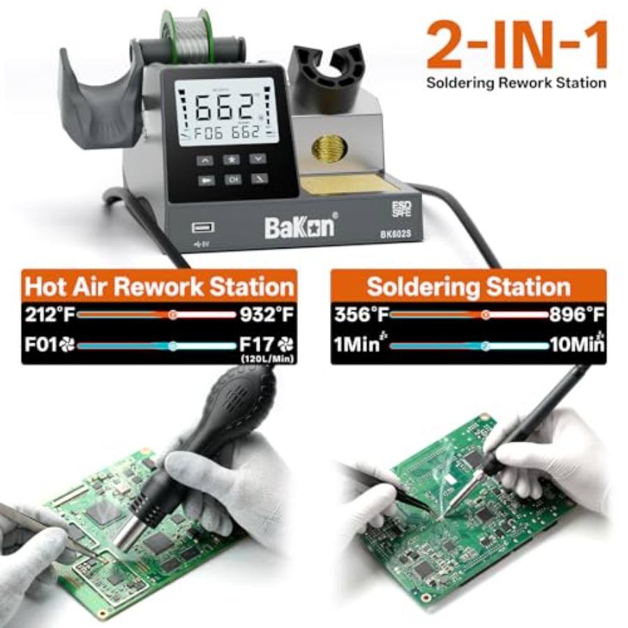 BK602S 2 in1 Soldering Iron Ho - Diy Electronics Workstation review and price