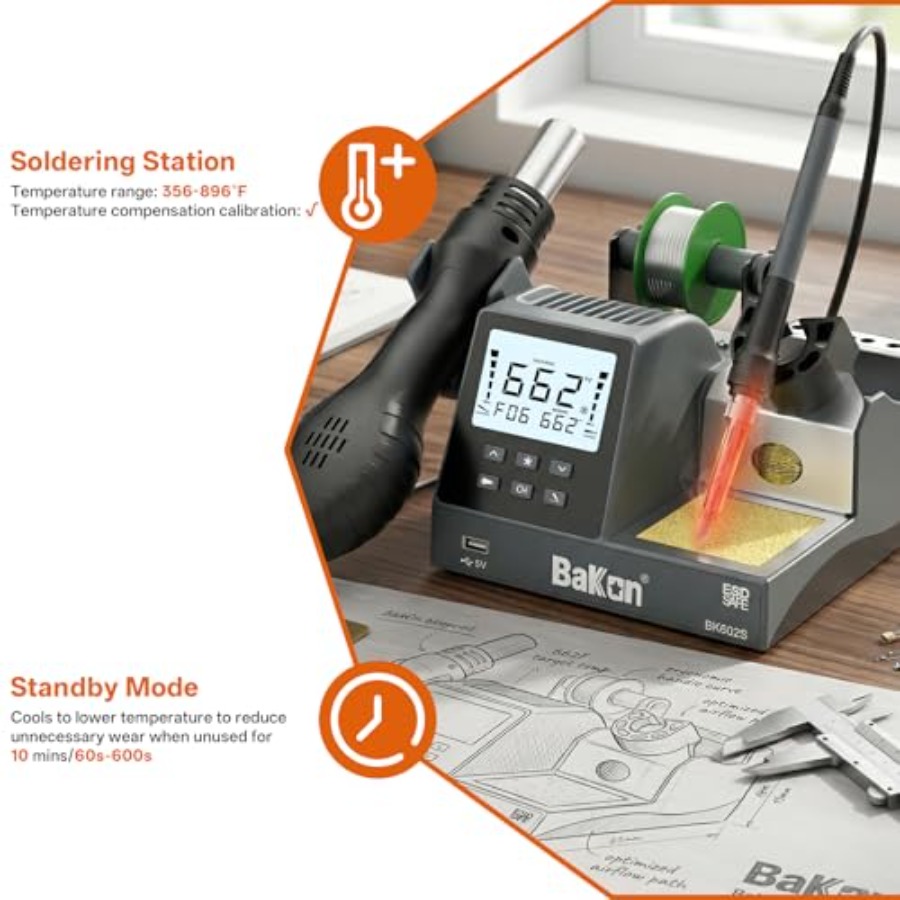 BK602S 2 in1 Soldering Iron Ho - Diy Electronics Workstation review and price